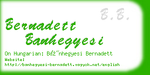 bernadett banhegyesi business card